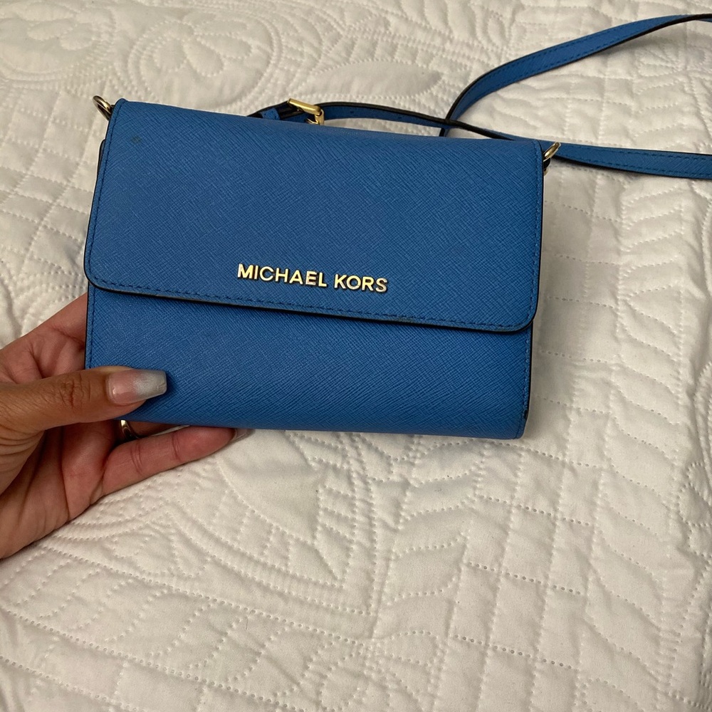 Michael Kors Jet crossbody blue handbag